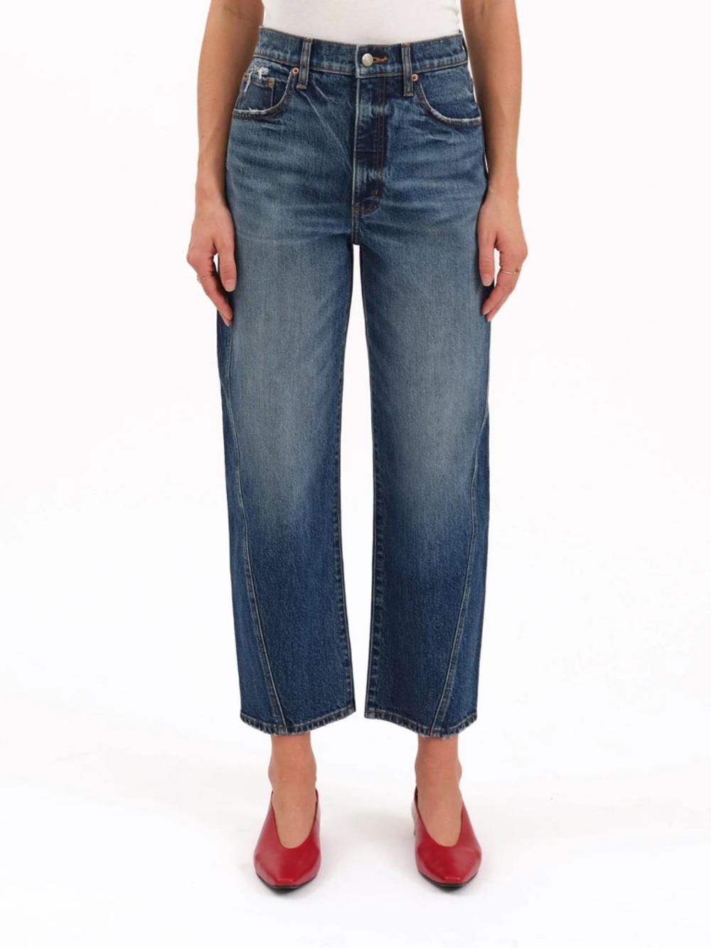 Petal & Pup Westward Barrel Leg Dark Wash Jeans